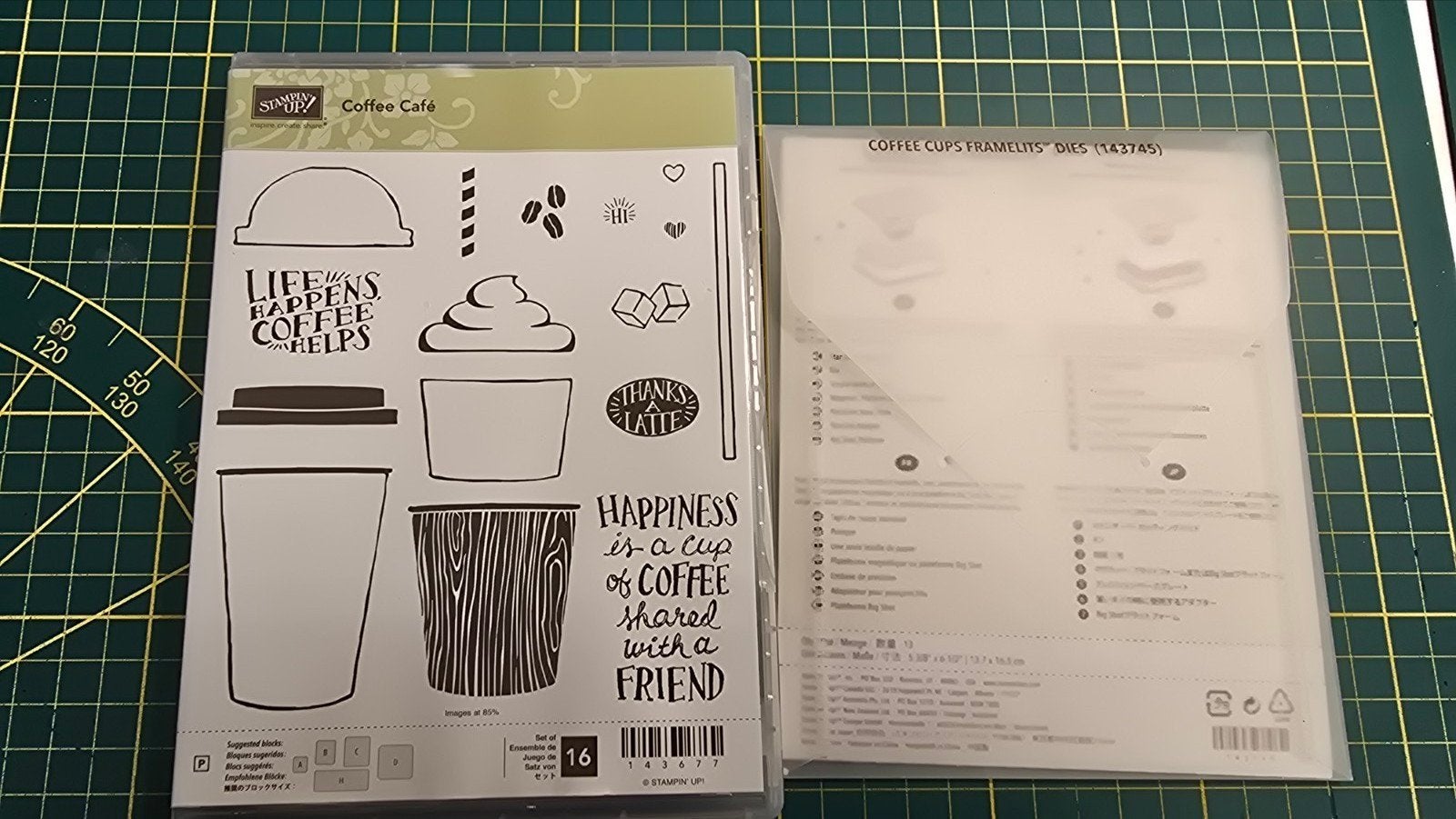 stampin up stempelset met stansen coffee cafe, Ophalen of Verzenden, Zo goed als nieuw, Clearstamp