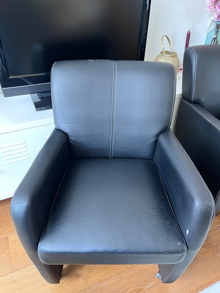 Eetkamer stoelen 4 stuks, Huis en Inrichting, Ophalen, Overige materialen, Gebruikt, Zwart