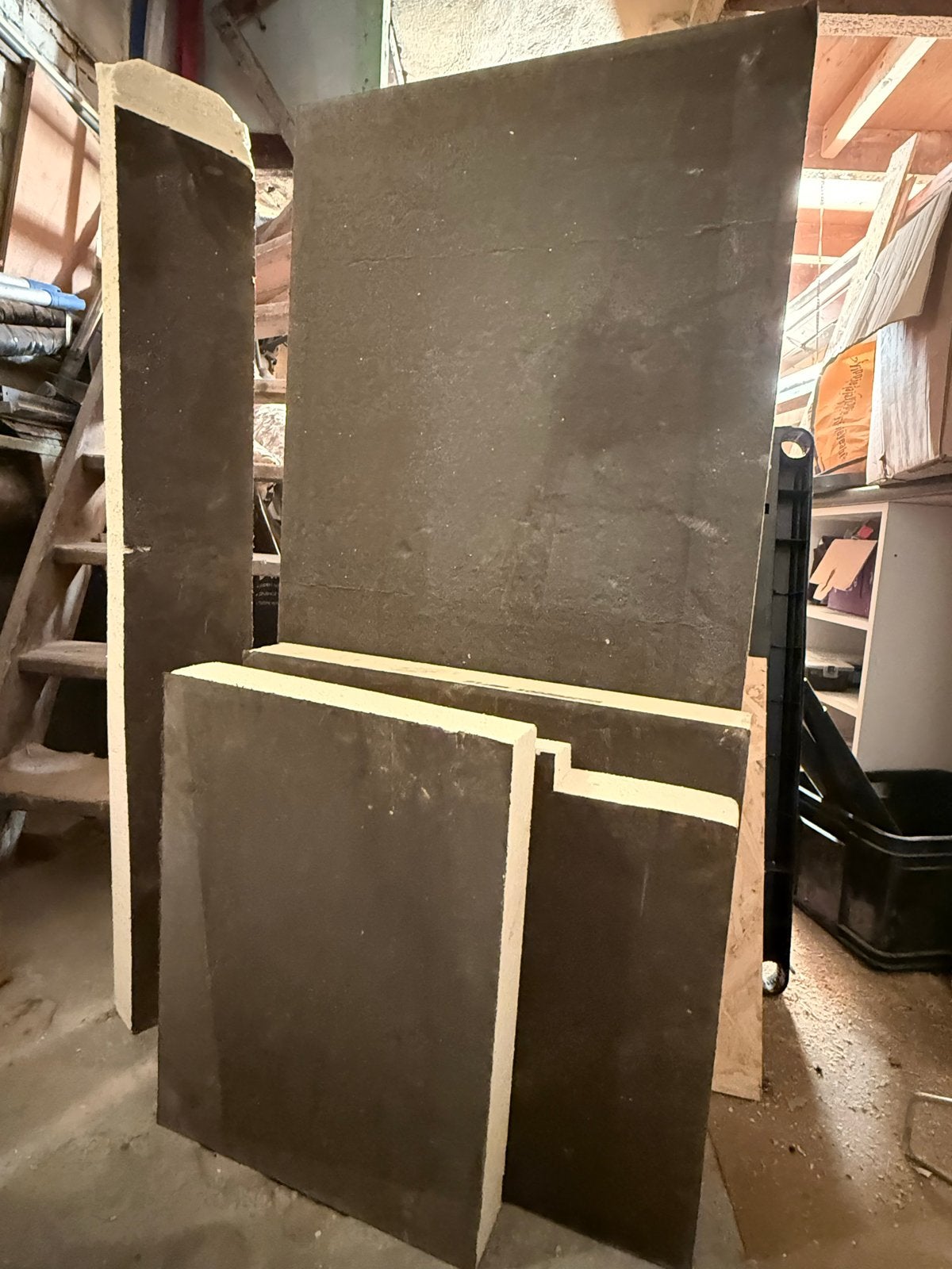 PIR isolatieplaten 70mm met bitumen (hele plaat en stukken), Ophalen, 4 tot 8 cm, Nieuw, Hardschuim (Pir)