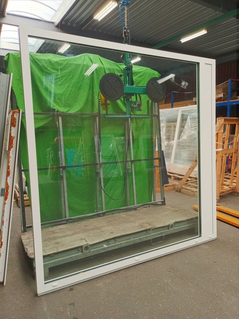 Aluminium Vast kozijn  b250 x h250 cm Wit  -2341-, Doe-het-zelf en Verbouw, Niet ingevuld, Niet ingevuld, Aluminium, Ophalen of Verzenden
