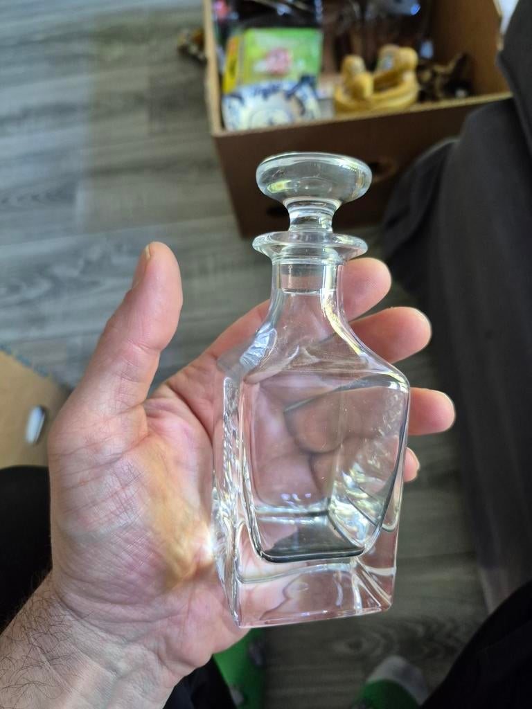 Glazen karaf met stop - Vierkant design, Ophalen of Verzenden