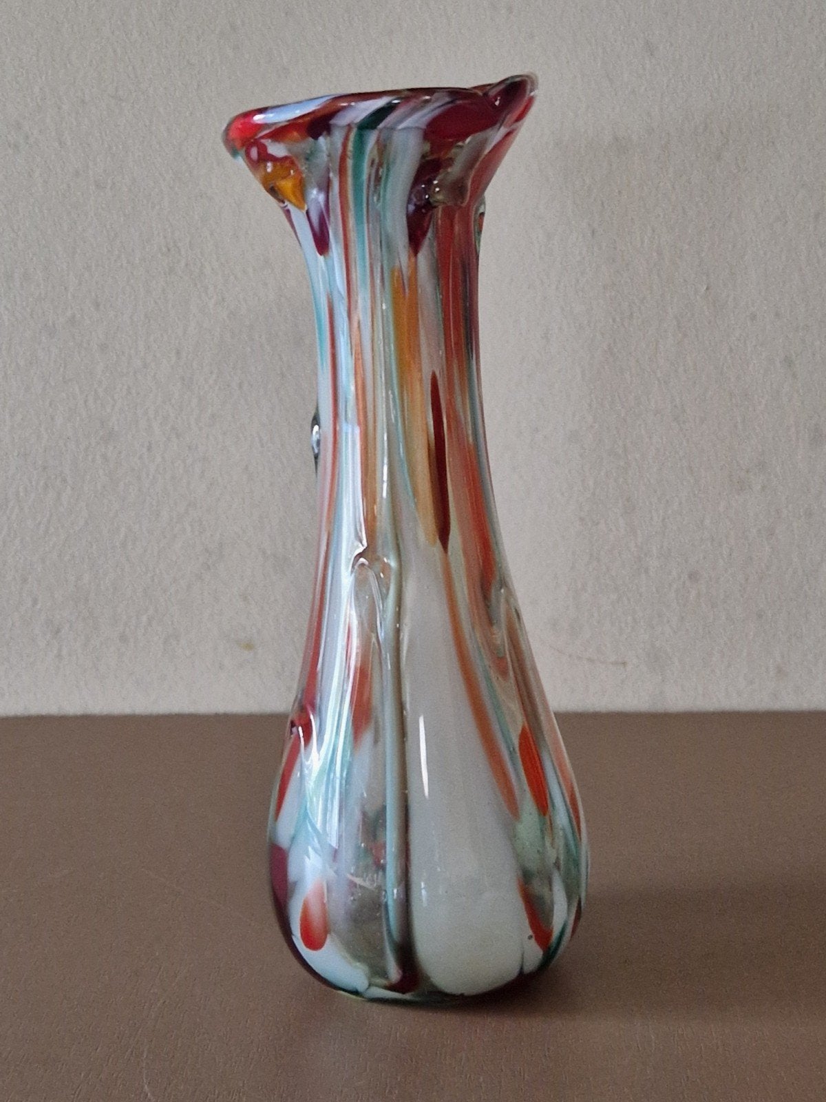 Kleurrijke Murano-stijl glazen vaas, Ophalen of Verzenden