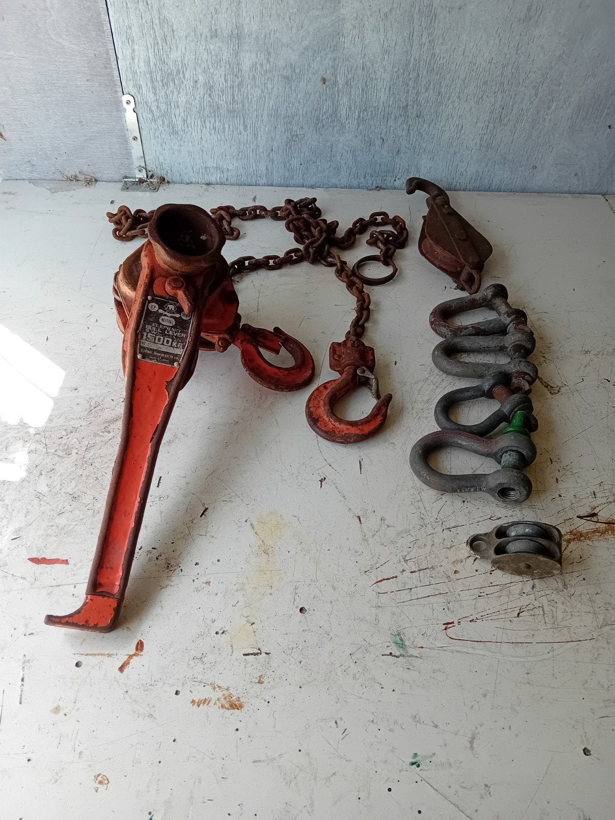Elephant Bull Lever Takel 1500kg - Gebruikt, Ophalen, Gebruikt, Handmatig