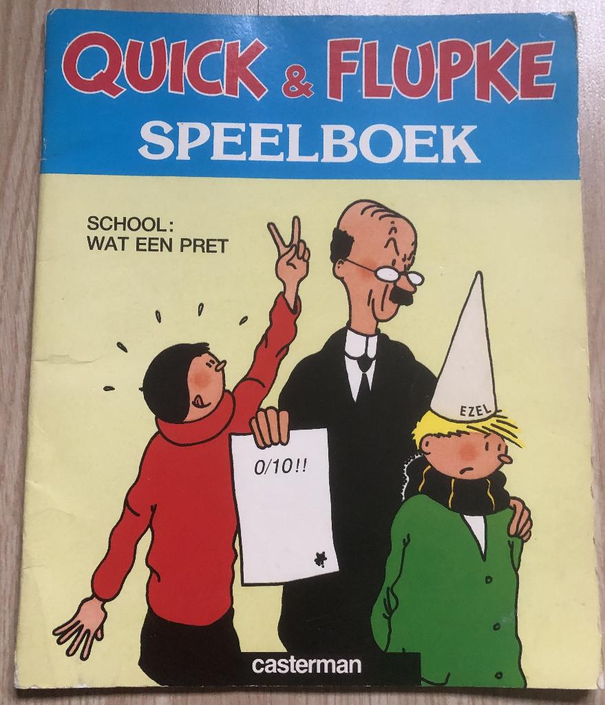 HERGE (KUIFJE) - QUICK & FLUPKE - SPEELBOEK, Eén stripboek, Ophalen of Verzenden, Zo goed als nieuw, Hergé