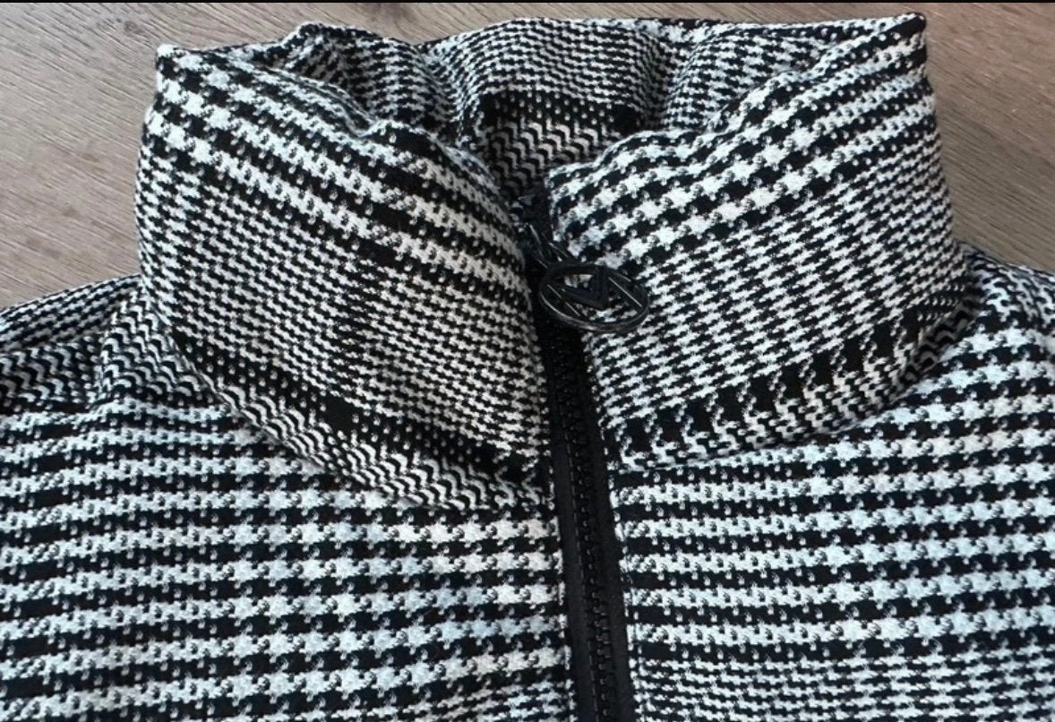Melting Stockholm Puffer Jacket XS Zwart/Wit Pied-de-poule, Ophalen of Verzenden, Zo goed als nieuw, Maat 34 (XS) of kleiner, Zwart
