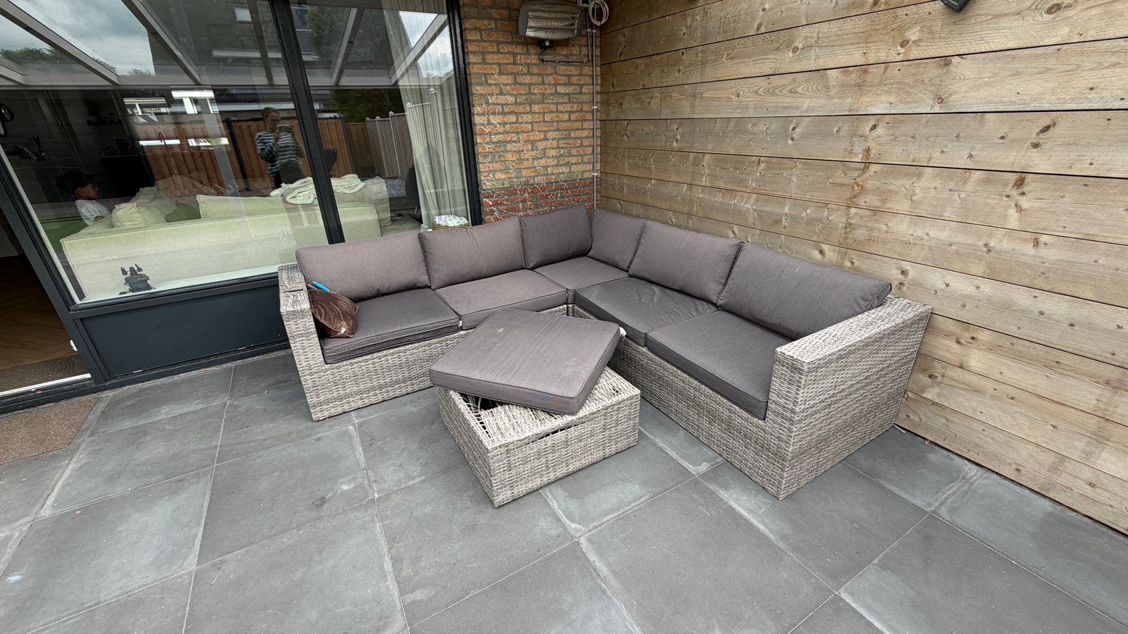 Garden Impressions loungeset hoekbank inclusief kussens, Ophalen, Gebruikt, Hocker, Loungeset