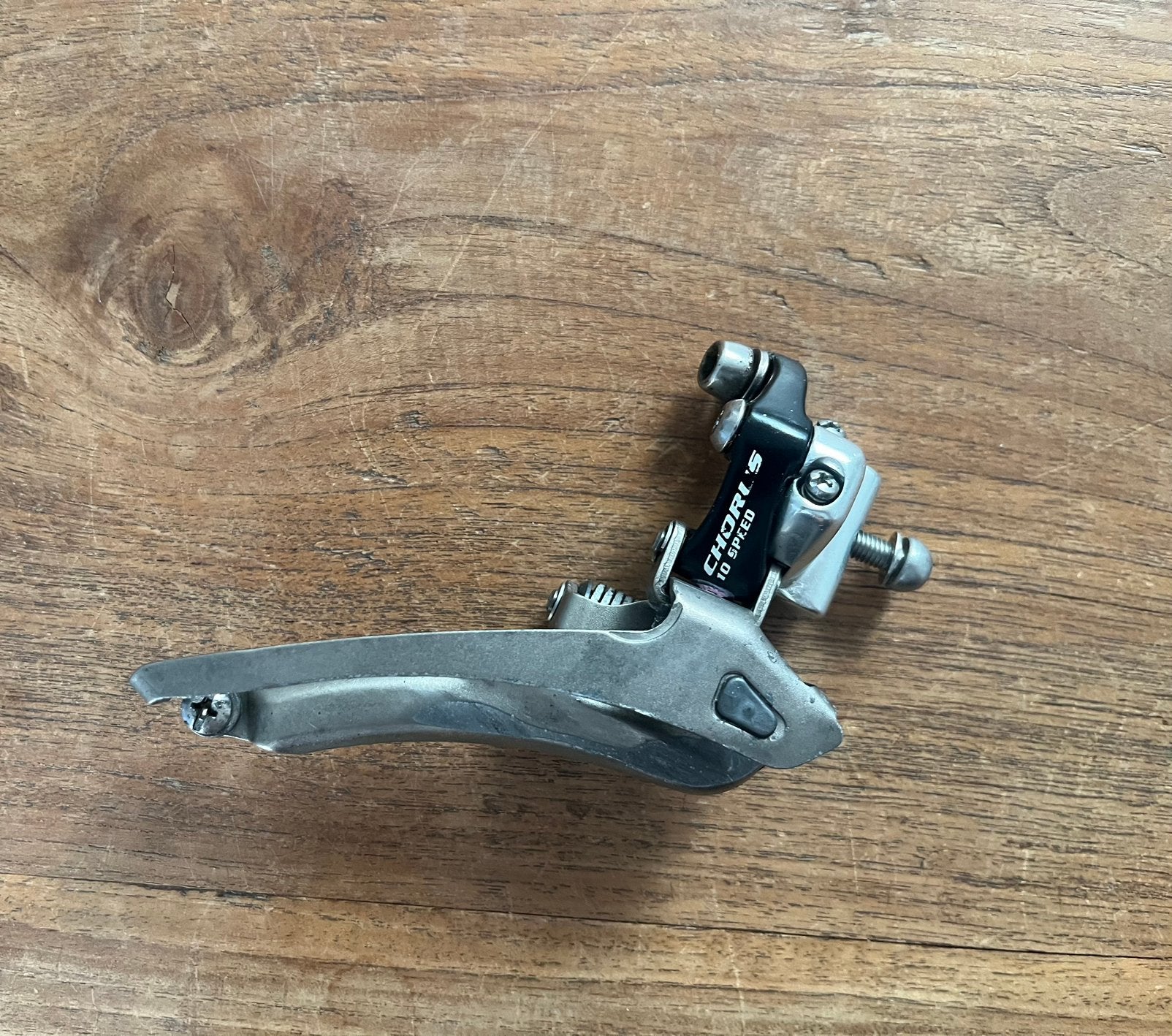 Campagnolo Chorus voor derailleur aanlas dubbel 10sp gebr., Gebruikt, Titanium, Ophalen of Verzenden, Derailleur of Ketting