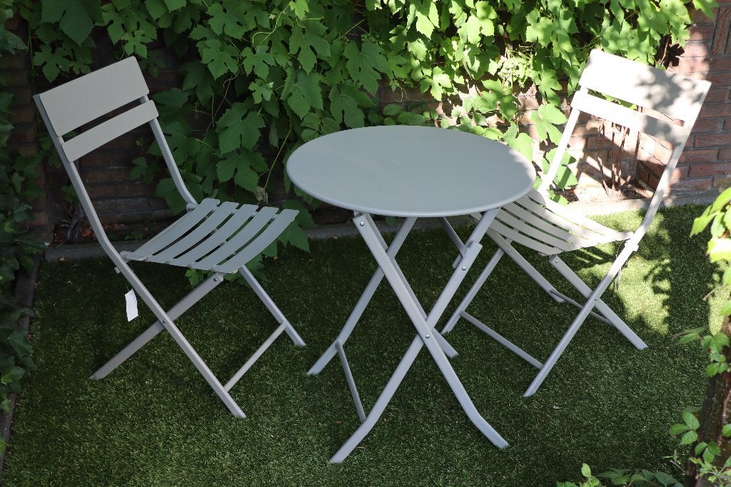 Garden Impressions Tuinmeubelset Bistro Alfa NIEUW (Taupe), Bijzettafel, Tuinset, Ophalen, 2 zitplaatsen