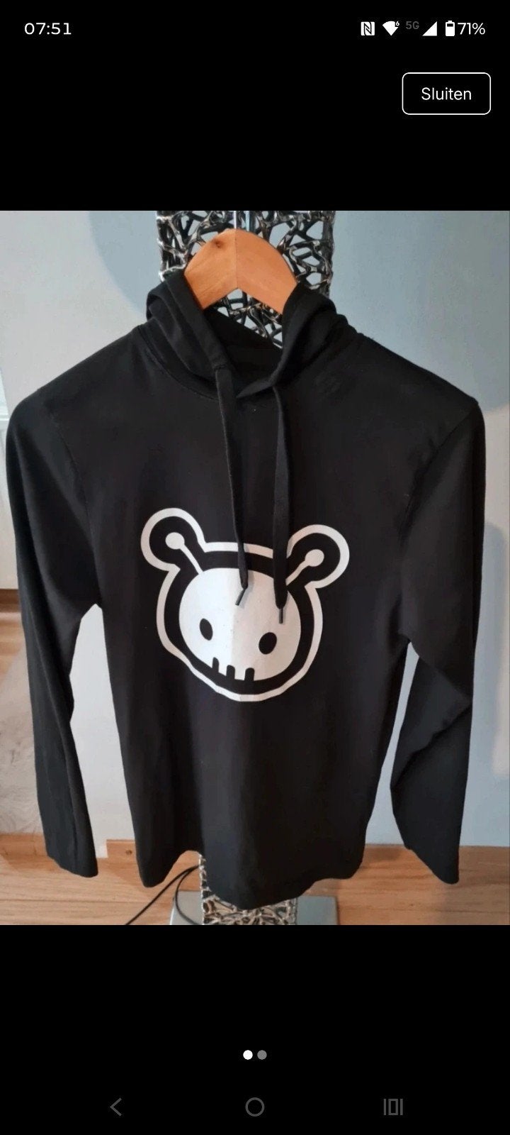 Creepdz shirt met doodshoofd print - Maat S, Ophalen of Verzenden, Gedragen, Creepdz