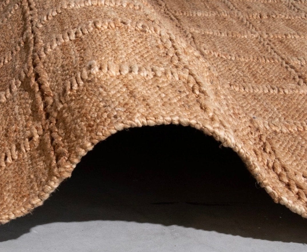 NIEUW FonQ Grids jute vloerkleed 170x240 cm - Naturel, Beige, 150 tot 200 cm, Ophalen of Verzenden, Rechthoekig
