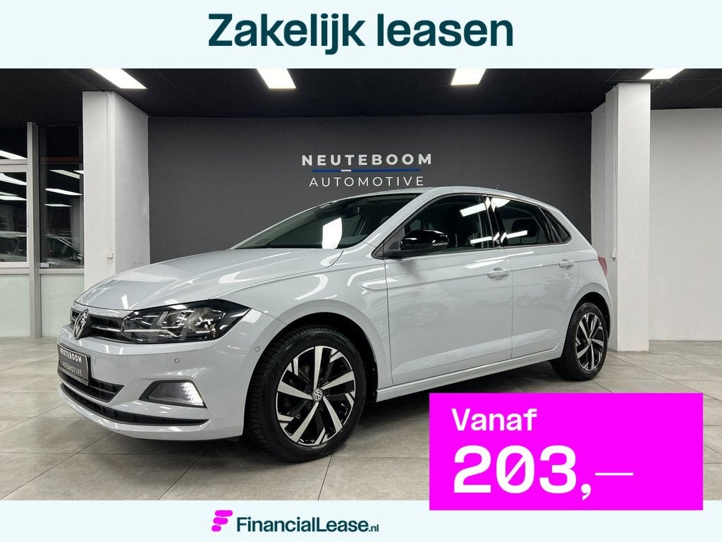Volkswagen Polo 1.0 Beats | Stoelverwarming | Carplay |, Gebruikt, Zwart, Leder en Stof, Wit