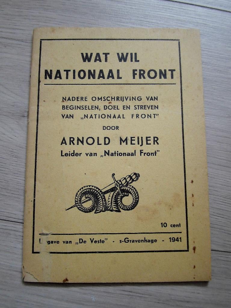 Originele brochure 'Wat wil Nationaal Front', Verzenden, Overige soorten, Nederland, Boek of Tijdschrift