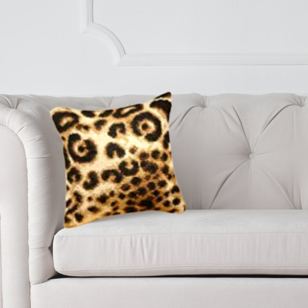 Borduurpakket kussen panterprint, zelf maken, Diy, cadeau