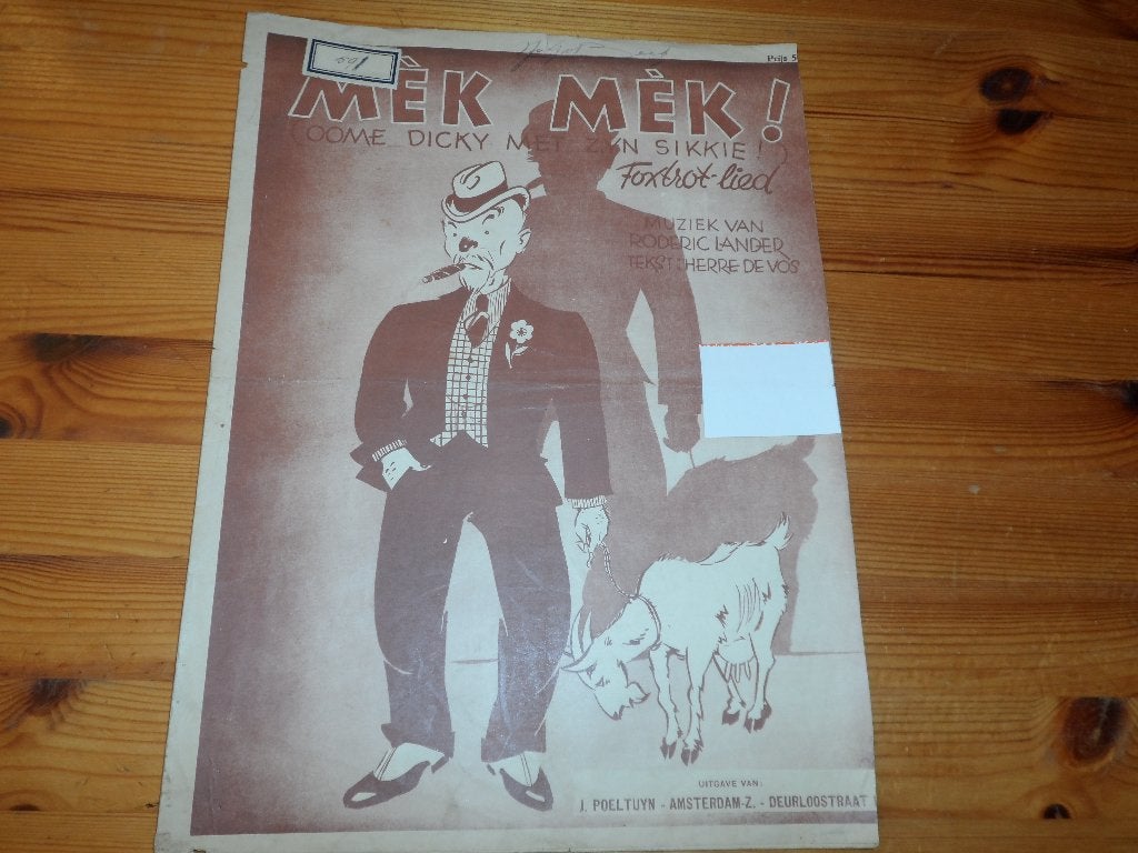 Mek mek - oome dicky met zijn sikkie - r. Lander, Piano, Gebruikt, Ophalen of Verzenden, Artiest of Componist