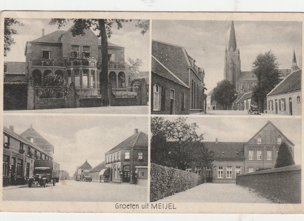Meijel (L) - Groeten uit Meijel (4-luik, ca. 1937), Ophalen of Verzenden, 1920 tot 1940, Gelopen, Limburg