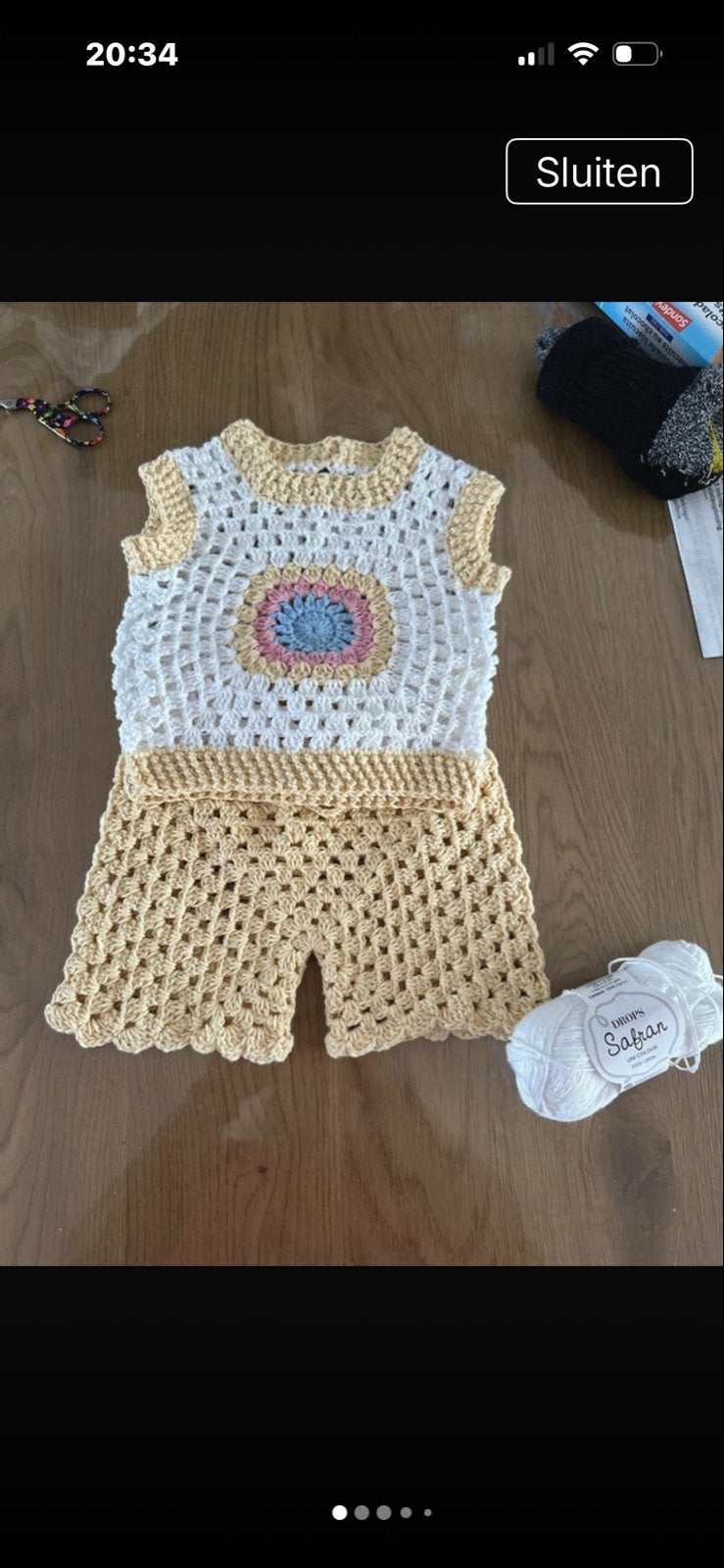 Super schattig handgemaakt gehaakt babysetje 3-6 maanden, Ophalen of Verzenden, Nieuw, Jongen of Meisje