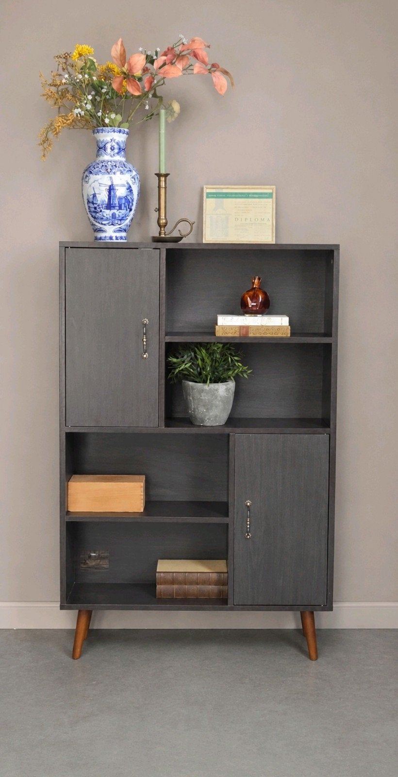 Retro look opbergkast boekenkast wandkast kast, Ophalen, Gebruikt, 25 tot 50 cm, Minder dan 150 cm