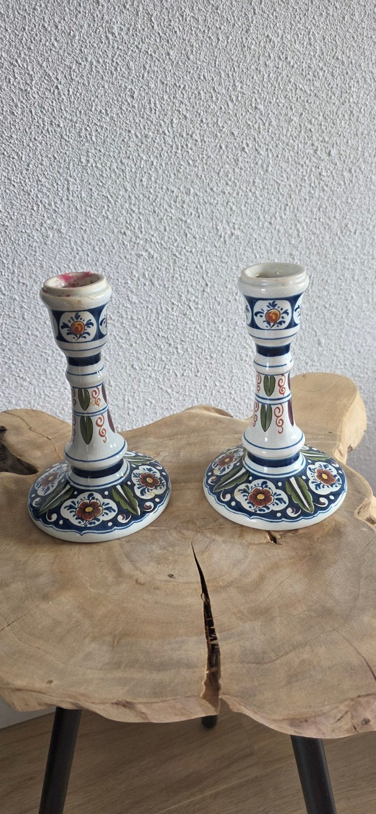 Delfts Blauw kandelaars, handgeschilderd, made in Holland, Ophalen of Verzenden