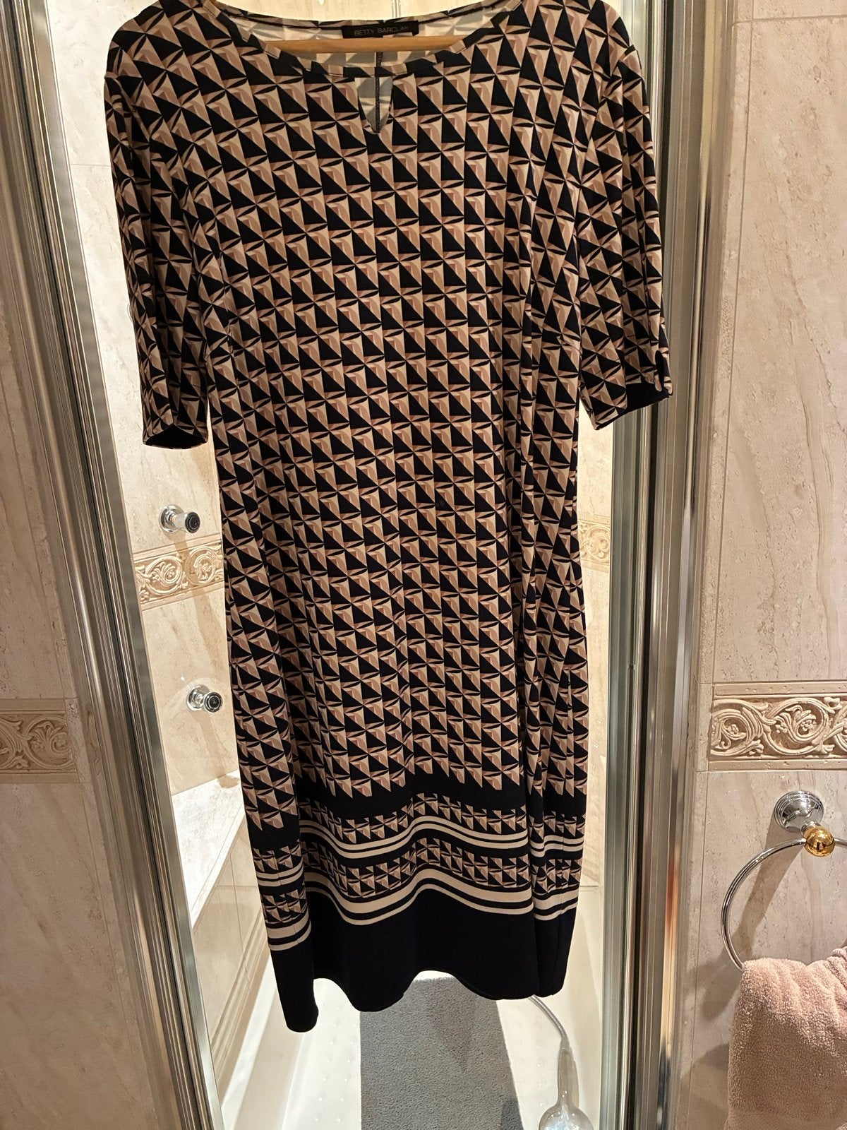 Betty Barclay Jurk met geometrische print, Zwart, Maat 42/44 (L), Ophalen of Verzenden, Zo goed als nieuw