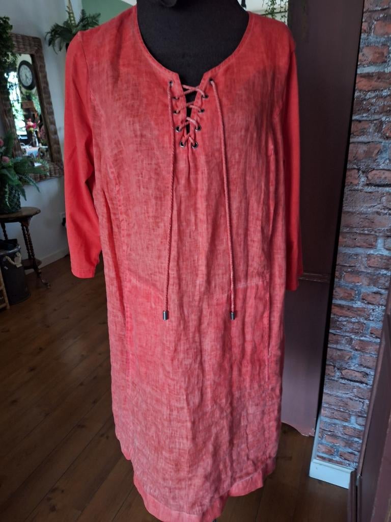 Jurk l xl xxl oranje kreeft, Maat 46/48 (XL) of groter, Oranje, Ophalen of Verzenden, Zo goed als nieuw