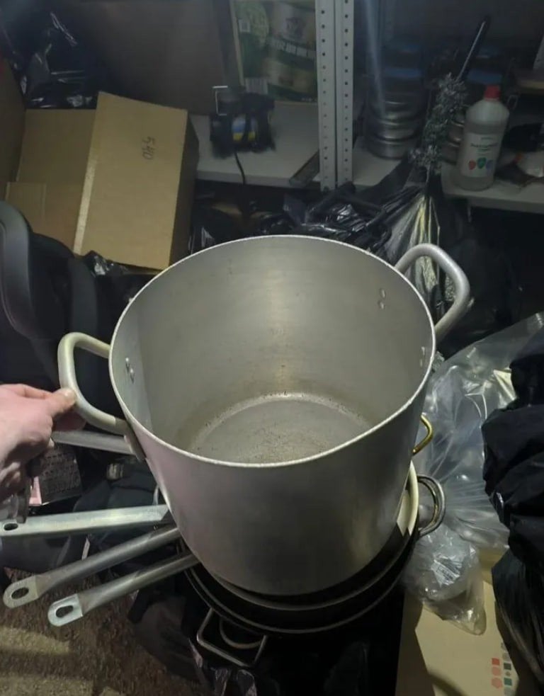Gebruikte roestvrijstalen kookpan, Gebruikt, Overige typen, Ophalen of Verzenden, Overige merken