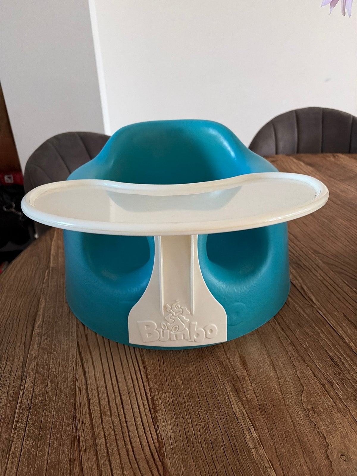 Bumbo Vloerstoeltje met Afneembaar Eetblad - Blauw, Ophalen, Gebruikt, Overige typen, Afneembaar eetblad