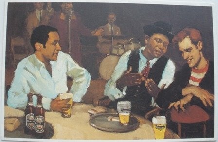 Oude kaart van één  schilderij uit de Heineken collectie., Ophalen of Verzenden, 1980 tot heden, Ongelopen, Cultuur en Media