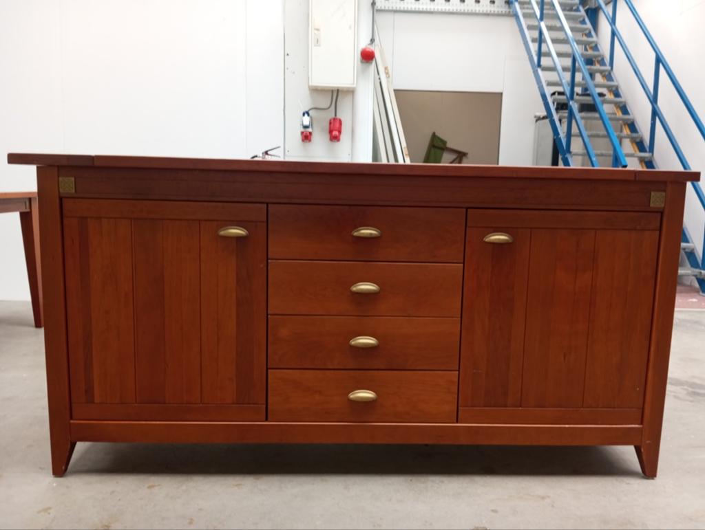 Kersenhouten set: Dressoir, Eettafel en Salontafel, Huis en Inrichting, Kasten | Dressoirs, Ophalen, Zo goed als nieuw, Nvt, Kersenhout