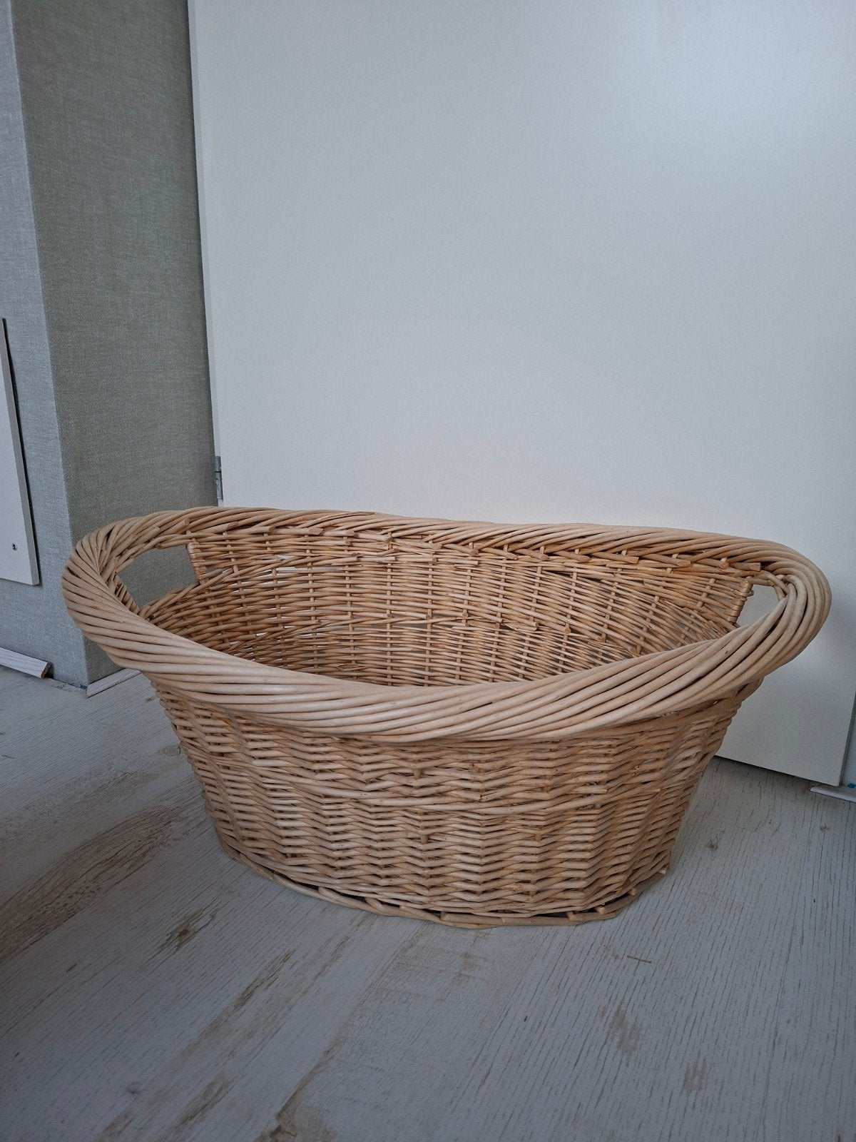 Rieten wasmand - Ovale mand van riet, Ophalen, Gebruikt, Gevlochten, Mand