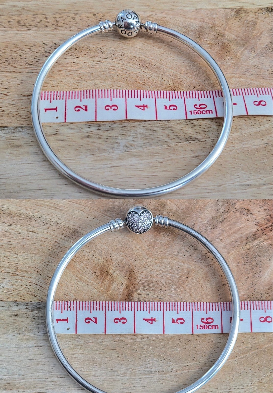 2 Zgan Orginele Pandora Moments Bangles/armbanden 20cm, Ophalen of Verzenden, Zo goed als nieuw, Zilver, Zilver
