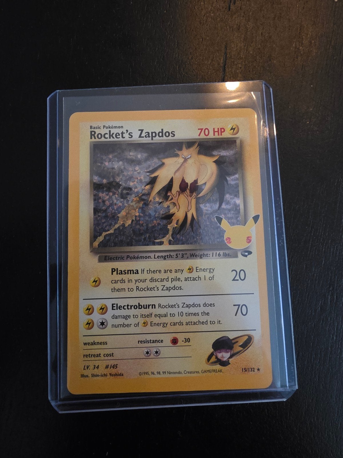 Pokémon Kaart: Rocket's Zapdos 15/132 (Celebrations), Ophalen of Verzenden
