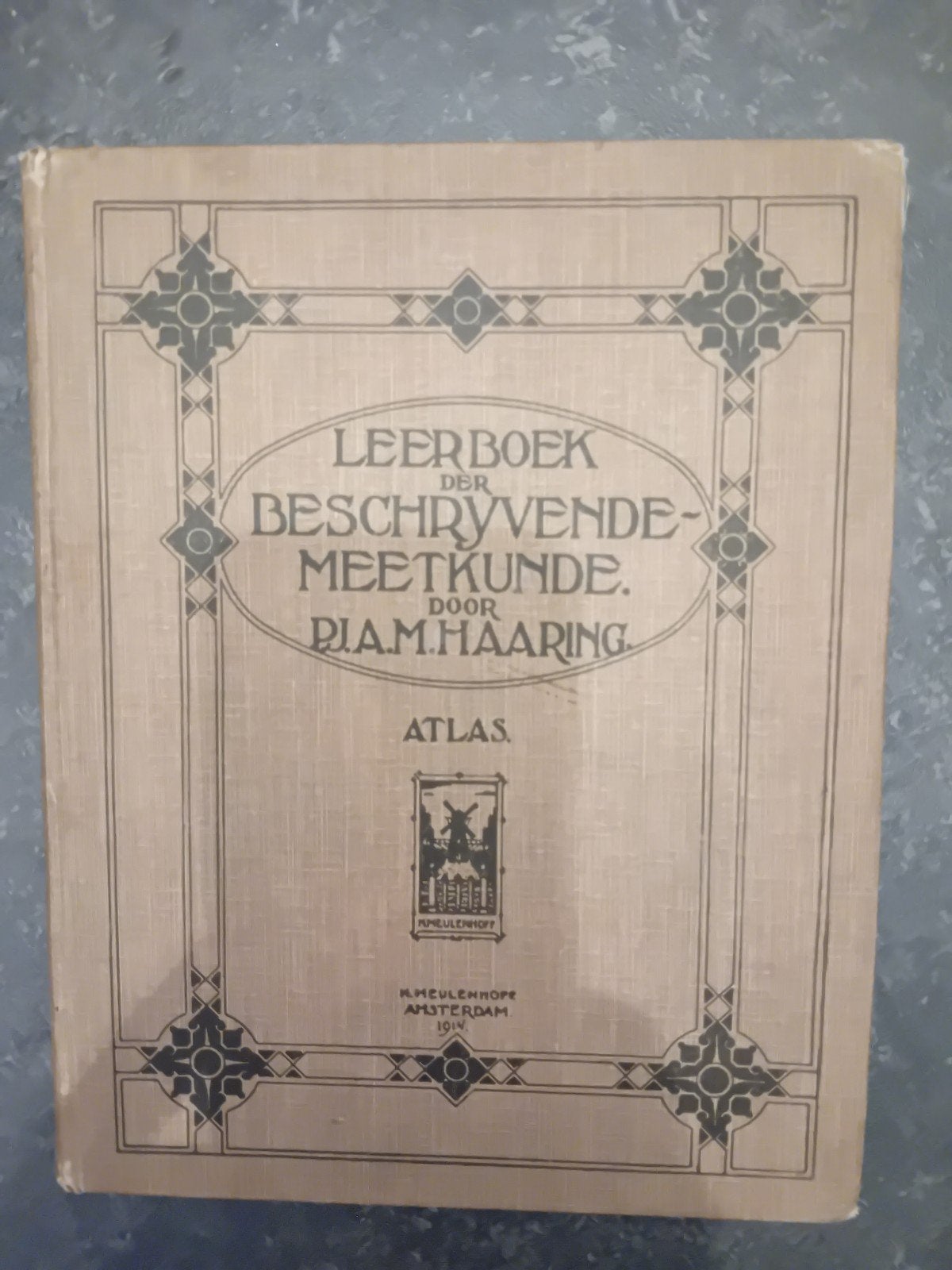Oud leerboek beschrijvende meetkunde P.J.A.M. Haaring 1914, Boeken, Techniek, Ophalen of Verzenden, Gelezen