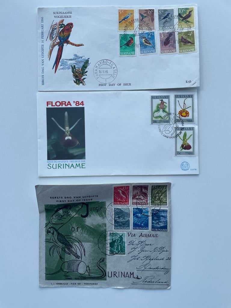 Suriname Eerste Dag Covers - Natuurthema's, Ophalen of Verzenden, Gestempeld