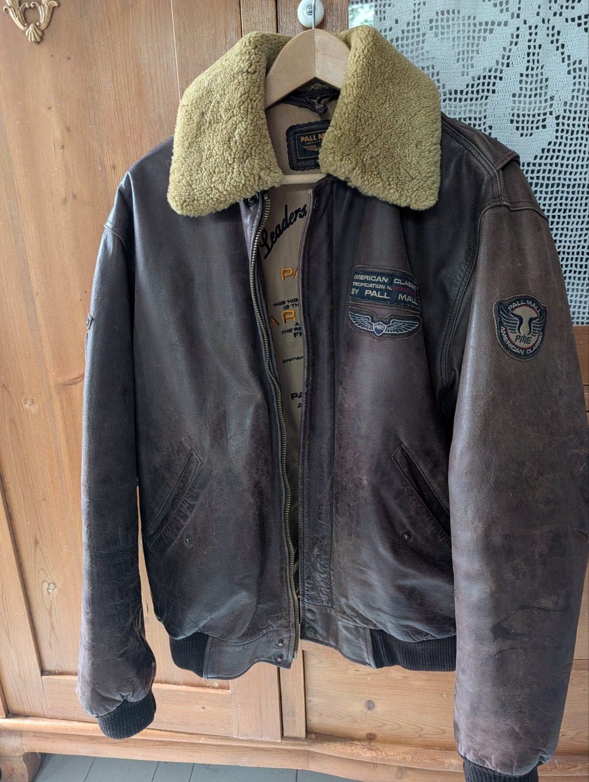Pall Mall American Classic Leren Pilotenjack - Maat L, Kleding | Heren, Maat 52/54 (L), Bruin, Pall Mall, Ophalen of Verzenden