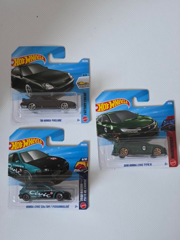 Hot Wheels Honda Set: Prelude, Civic Custom, Civic Type R, Ophalen of Verzenden