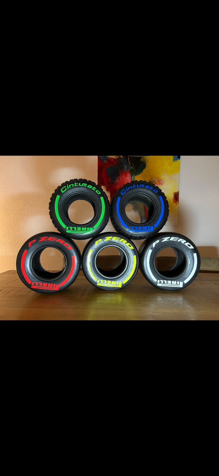F1 (kart) banden Pirelli styling - Rood, Geel, Wit, Groen, B, Ophalen of Verzenden, Gebruikt, Formule 1