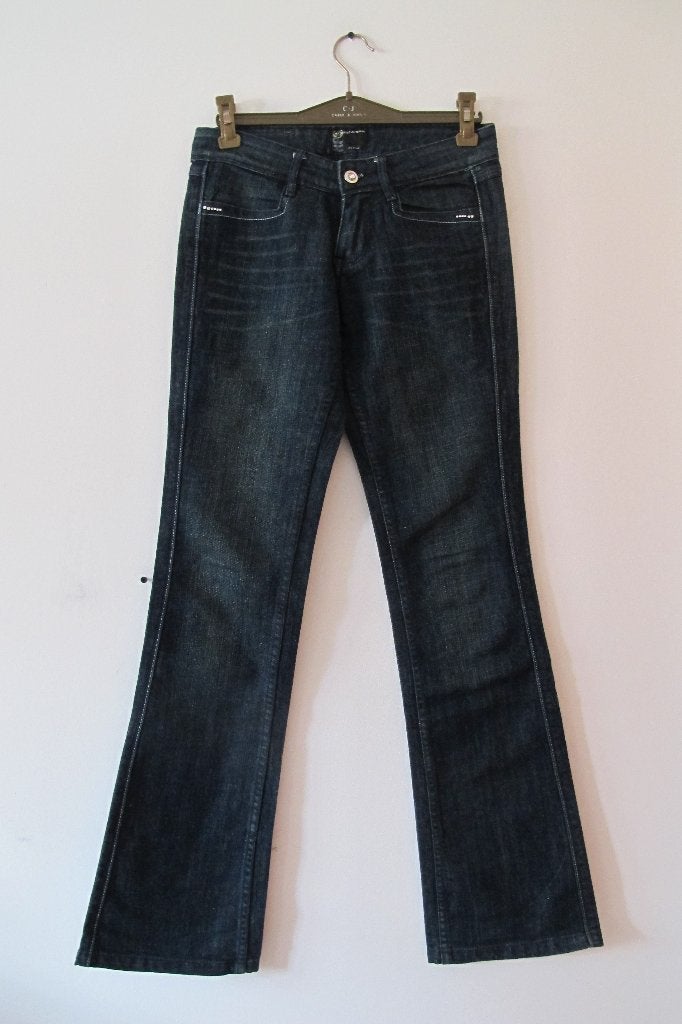 Navy flared jeans, Ophalen of Verzenden, Nieuw, Blauw, W27 (confectie 34) of kleiner