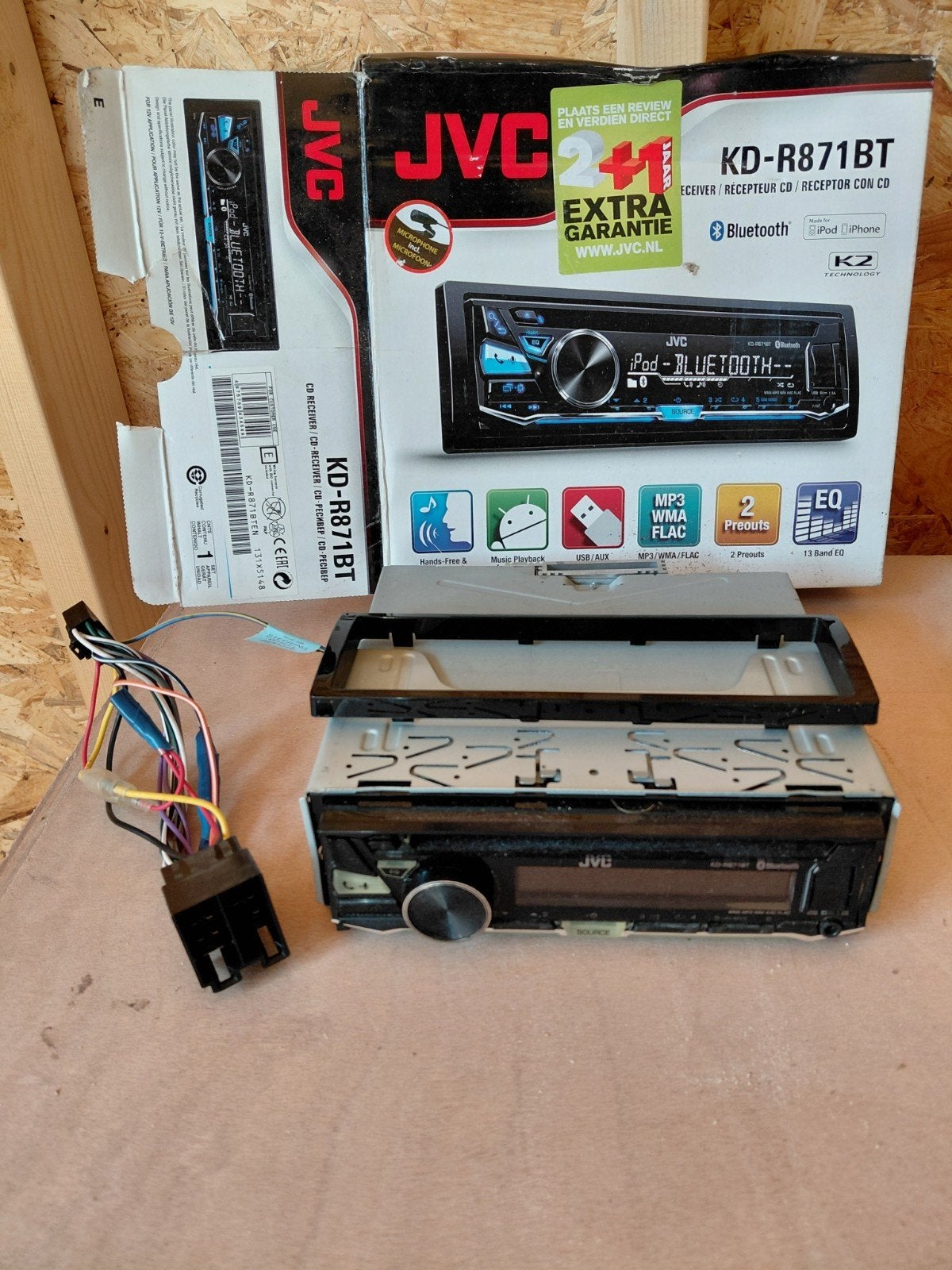JVC KD-R871BT Autoradio met Bluetooth en CD, Auto diversen, Ophalen of Verzenden, Gebruikt