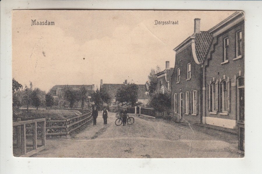 Maasdam - Puttershoek - Dordrecht, Dorpsstraat, Ophalen of Verzenden, Voor 1920, Gelopen, Zuid-Holland