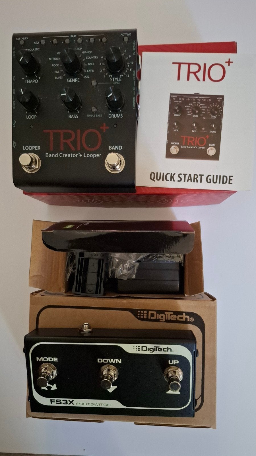 Digitech Trio+ Band Creator & Looper met FS3X voetschakelaar, Ophalen of Verzenden, Zo goed als nieuw, Multi-effect