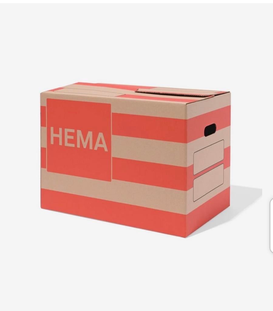 6 stevige HEMA verhuisdozen - ideaal voor je verhuizing!, Doe-het-zelf en Verbouw, Kratten en Dozen, Gebruikt, Doos, 50 tot 75 cm