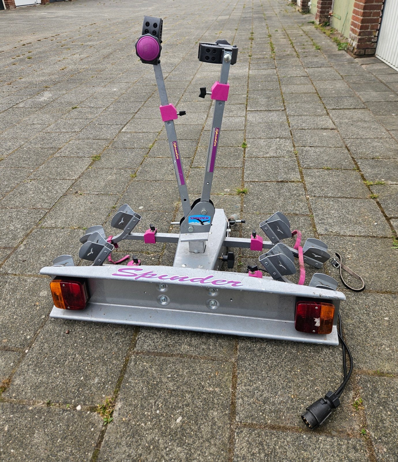 fietsendrager voor 2 fietsen merk spinder, Ophalen, 2 fietsen, Trekhaakdrager
