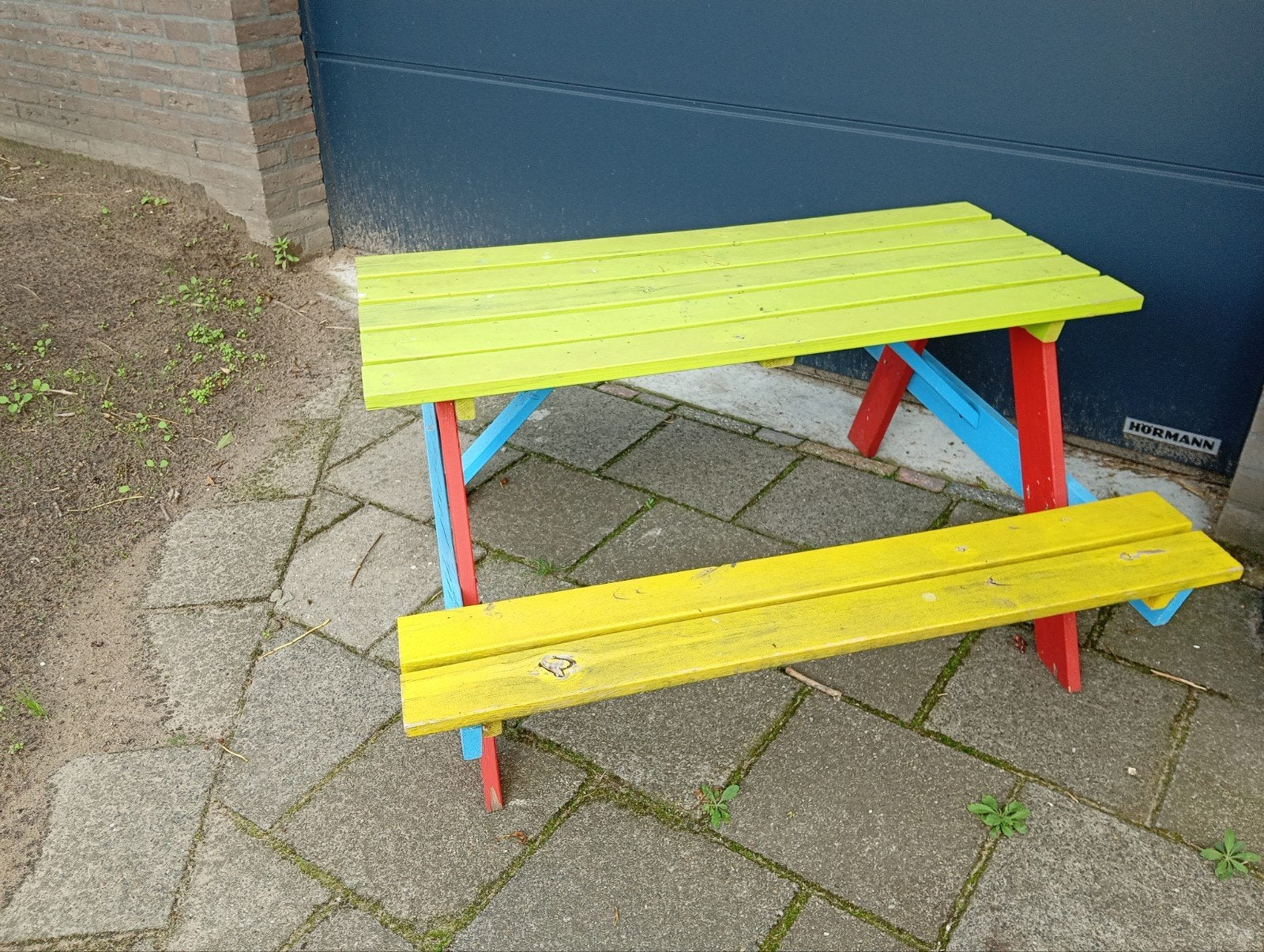 kinderbankje, Tuin en Terras, Gebruikt, Rechthoekig, Hout, Ophalen