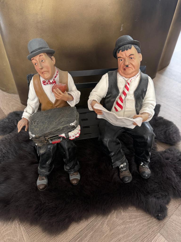 Set van 3 Laurel & Hardy beelden - Decoratieve figuren, Ophalen, Zo goed als nieuw