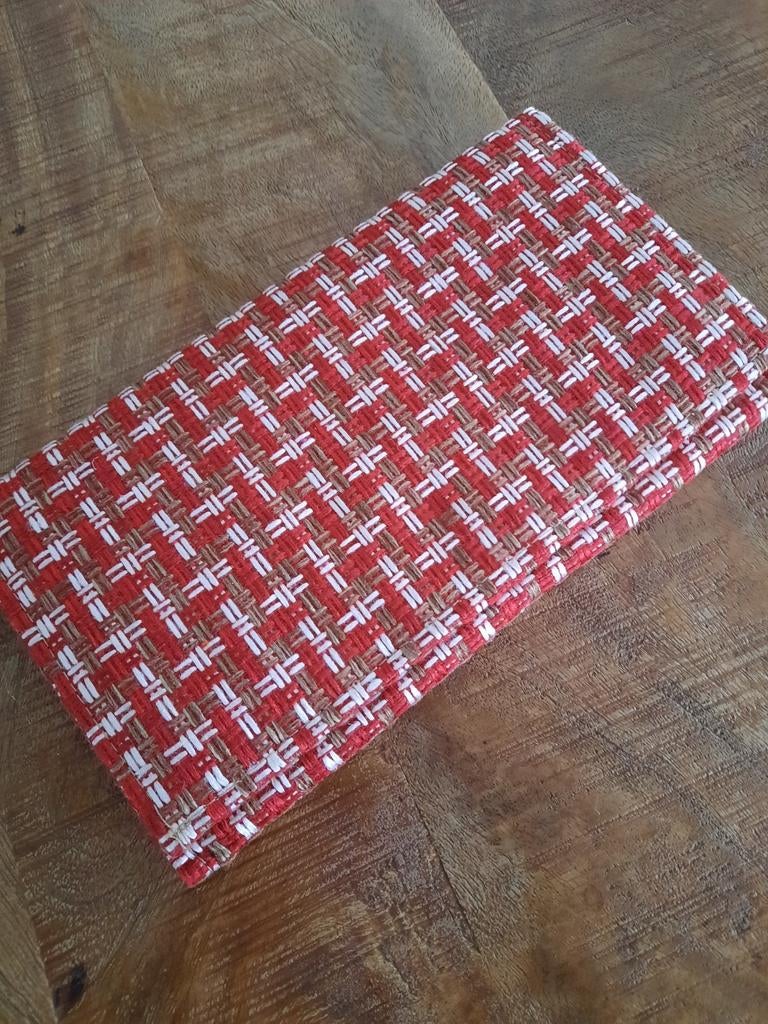 Gevlochten envelop tas nieuw, Ophalen of Verzenden, Nieuw, Rood, Avondtasje