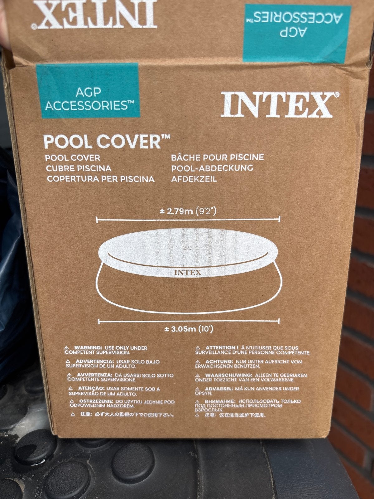 Nieuw Intex zwembad afdekzeil - 3.05m (10ft), Ophalen, Rond, Opzetzwembad, 200 tot 400 cm