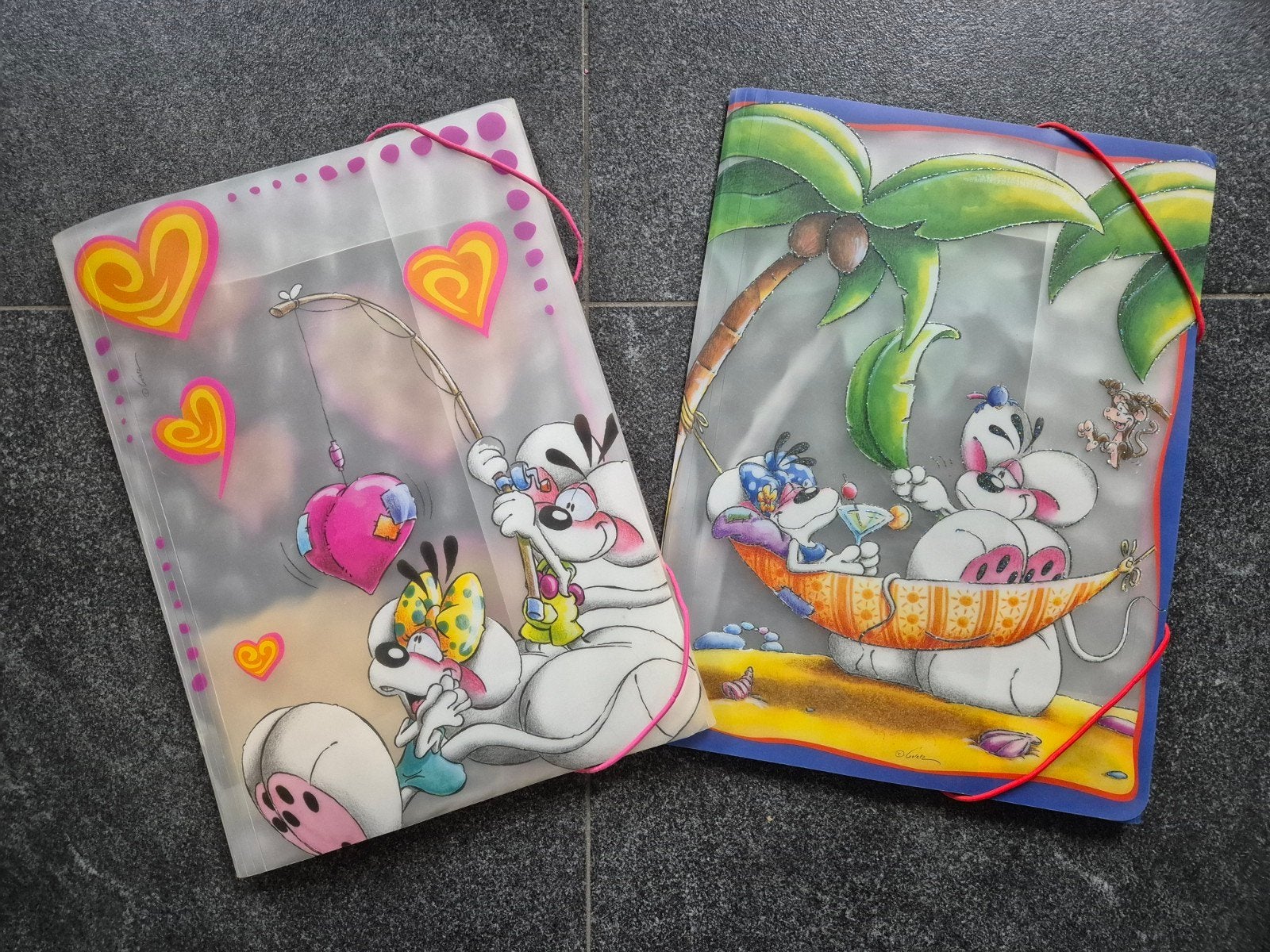 Diddl mappen oude collectie (elastiek moet nieuw), Verzamelen, Verzenden, Gebruikt
