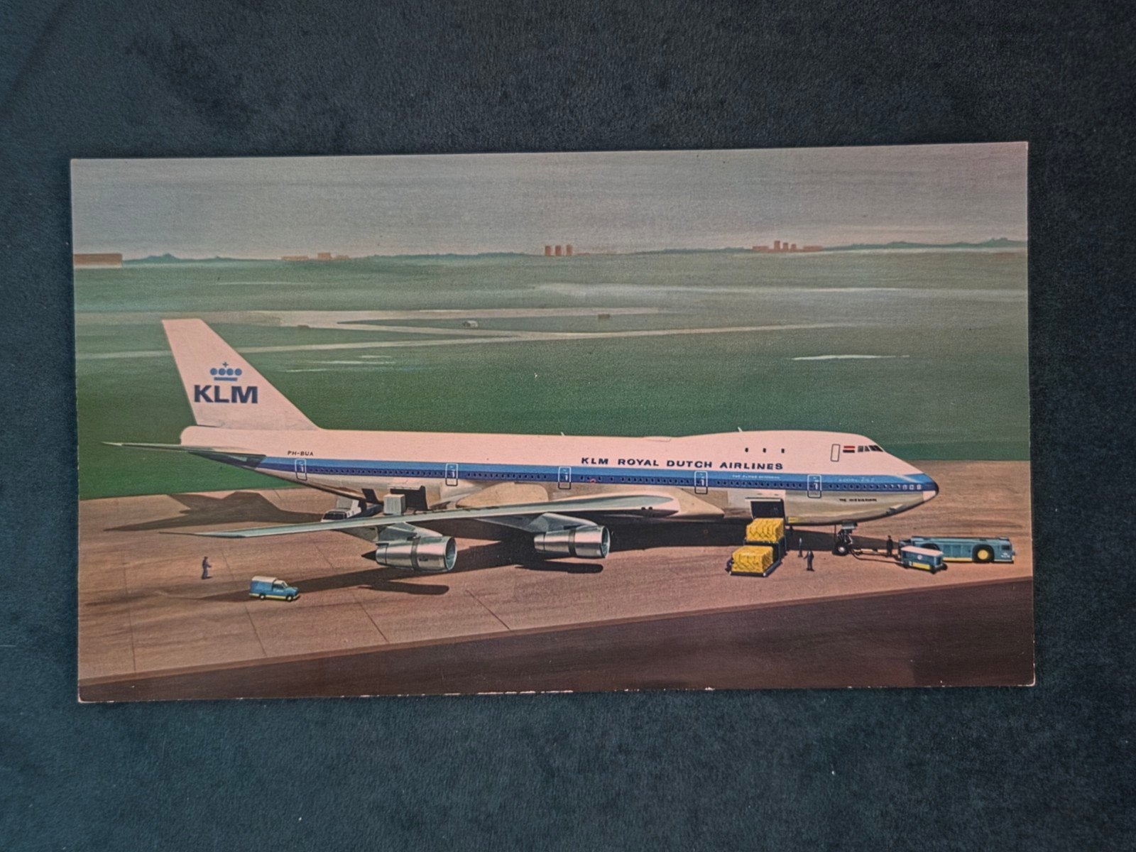 Ansichtkaart KLM Boeing 747B, Verzenden, Zo goed als nieuw, Kaart, Foto of Prent