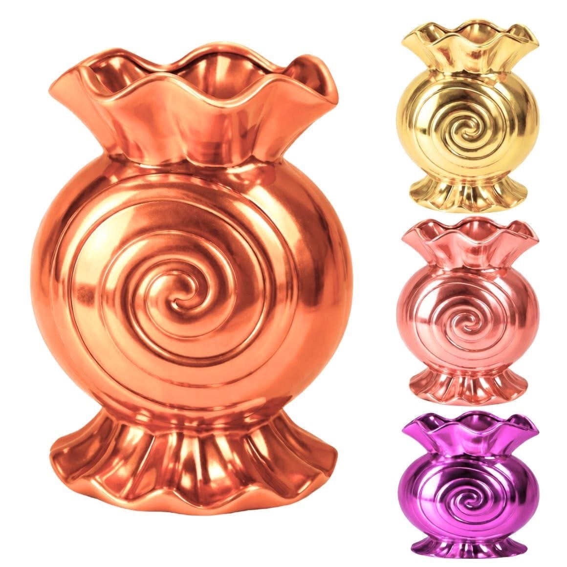 Nieuw!! Daan Kromhout 'Candy / Cadeau' Vaas Metallic, Huis en Inrichting, Overige kleuren, Aardewerk of Porselein, Nieuw, Ophalen of Verzenden