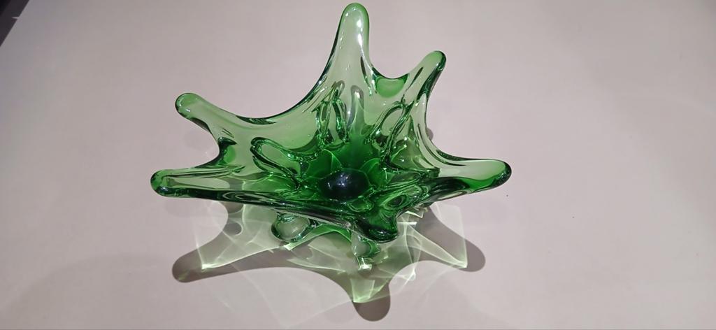 Groene Murano schaal glas, Antiek en Kunst, Ophalen of Verzenden